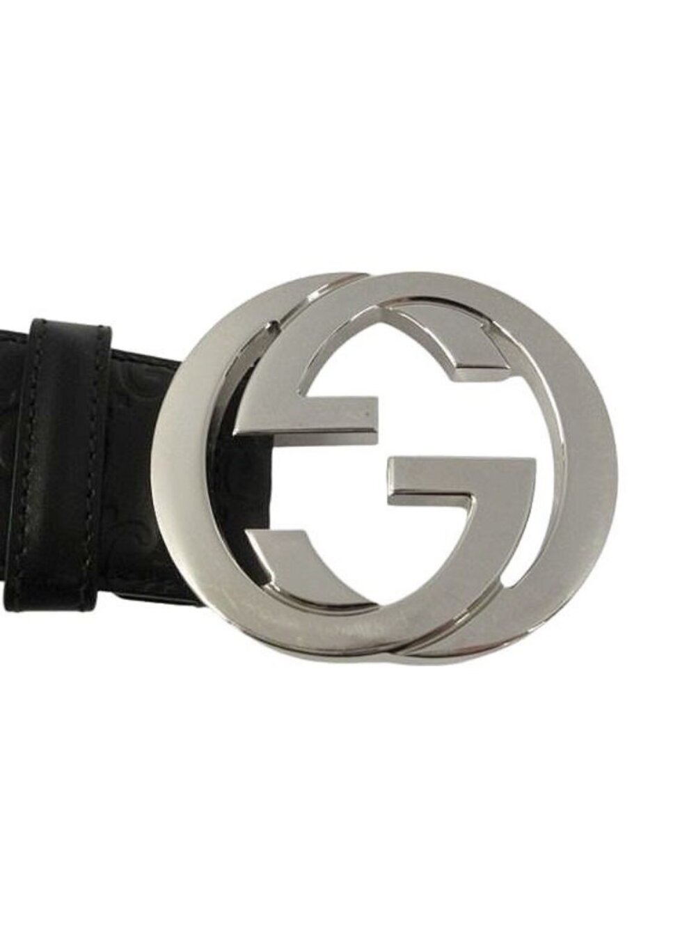Gucci Interlocking Buckle Belt GG Black Leather - Picture 2 of 8
